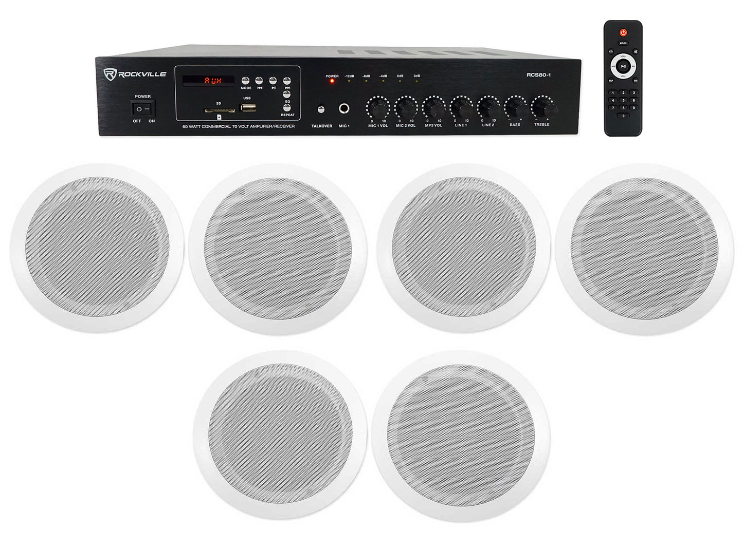 CC65T White 6-Pack + RCS80-1 Bundle