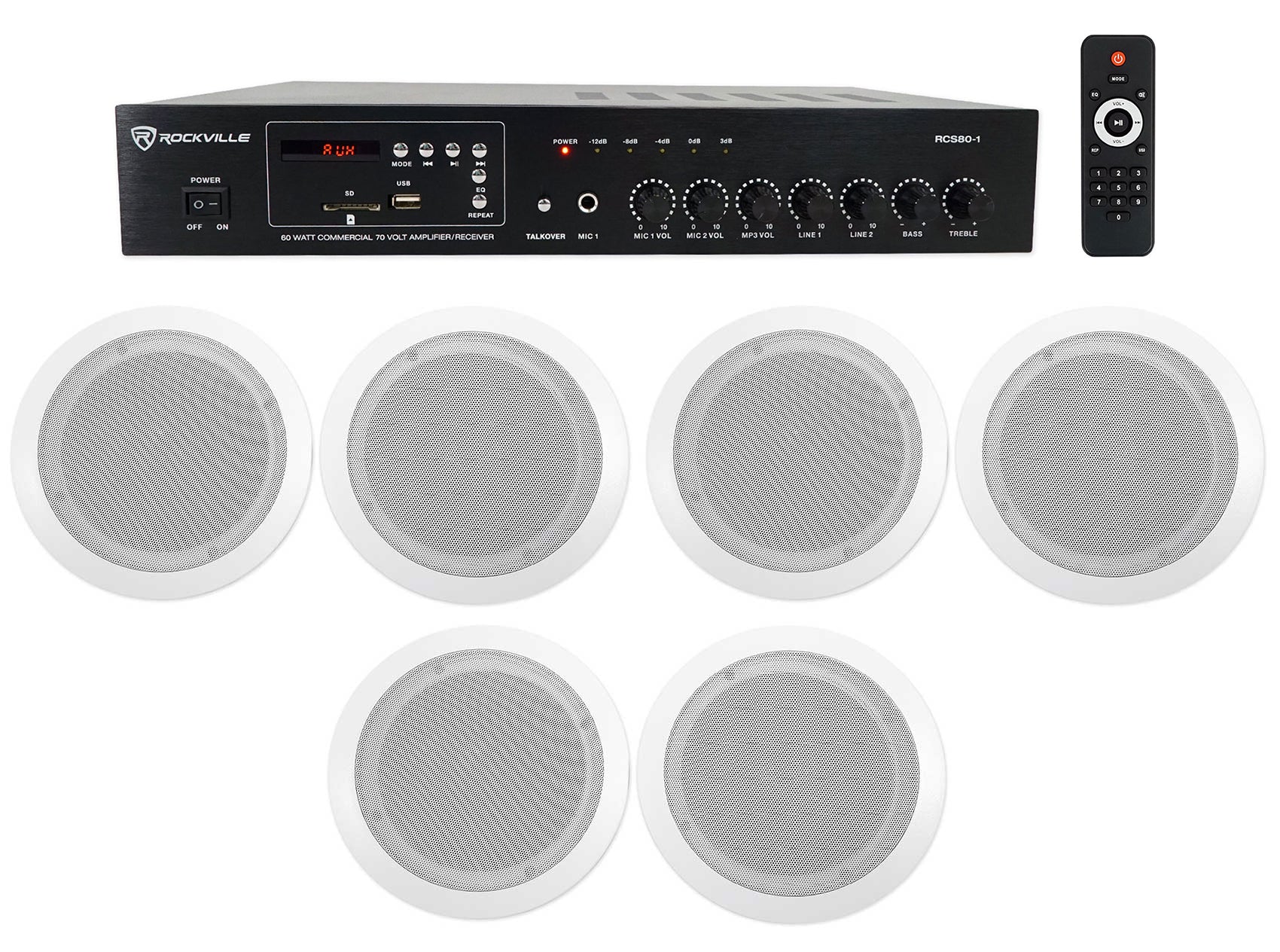 CC65T White 6-Pack + RCS80-1 Bundle