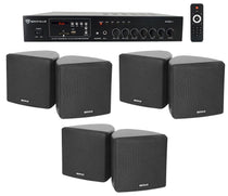 RCS80-1 60W Amp 3-Pack + Cube 3.5" Black Speakers Bundle