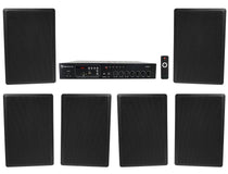 RCS80-1 60W Amplifier + RockSlim 70B Black Wall Speakers 6-Pack Bundle