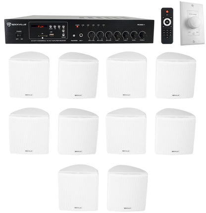 RCS80-1 5-Pack + Cube 70V White + VOL70100 White Bundle