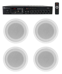 RCS80-1 60W 70V Amplifier + CCL5T White 4-Pack Bundle