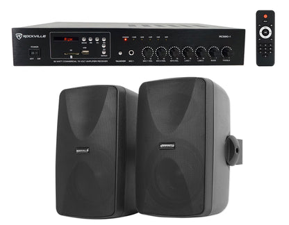 RCS80-1 + WET-7020B Black Speakers Bundle