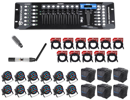 ROCKFORCE 192 + DMX-WTR + DMX-WRE + RockPAR50 12-Pack Bundle
