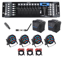 ROCKFORCE 192 + DMX-WTR + DMX-WRE + RockPAR50 4-Pack Bundle