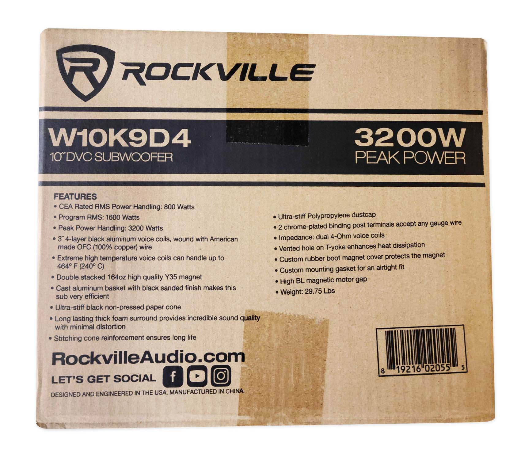 W10K9D4 10" Subwoofer + dB13 Amplifier Bundle