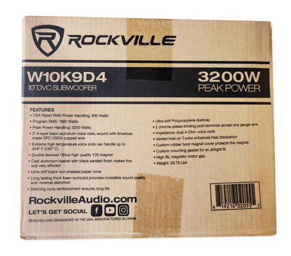 W10K9D4 10" Subwoofer + dB13 Amplifier Bundle