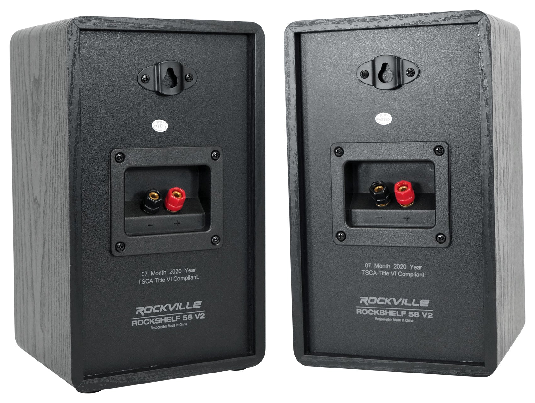 RockShelf 58B Black 2-Pack + RHT28 28" Speaker Stands Bundle