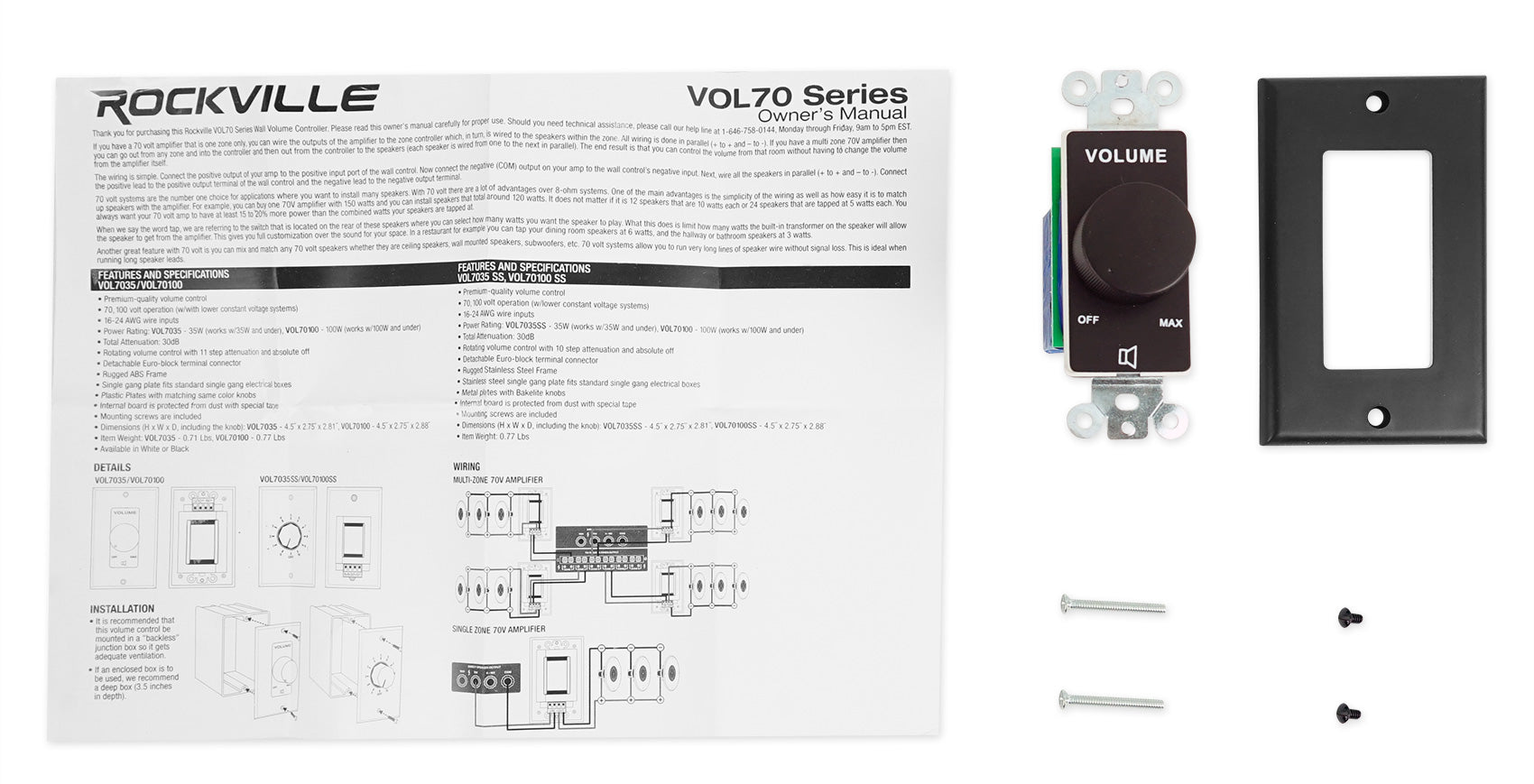 RCS80-1+(2) WET-5B+VOL70100 Black For Café/Bar