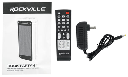 ROCK PARTY 6 Party Speaker Karaoke Bundle with Wireless Microphones