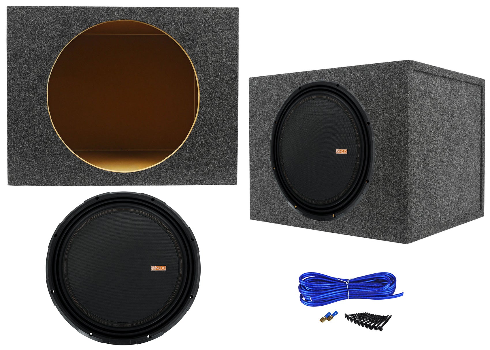 Memphis Audio MOJO 1512 15" 3000w Competition Subwoofer+Sealed Sub Box Enclosure