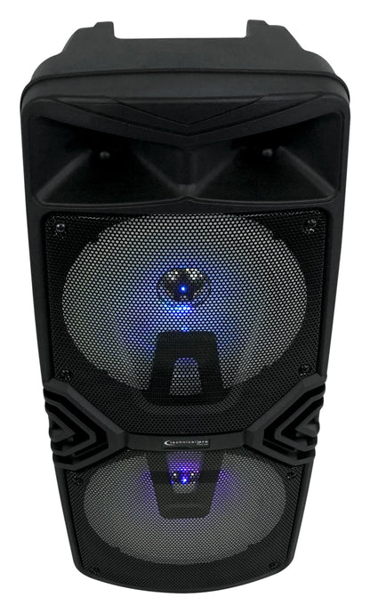 2) Technical Pro Dual 8" Wireless Rechargeable Backyard DJ Party Speakers + Mics