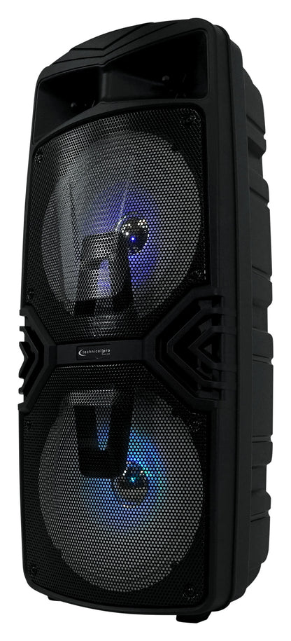 2) Technical Pro Dual 8" Wireless Rechargeable Backyard DJ Party Speakers + Mics