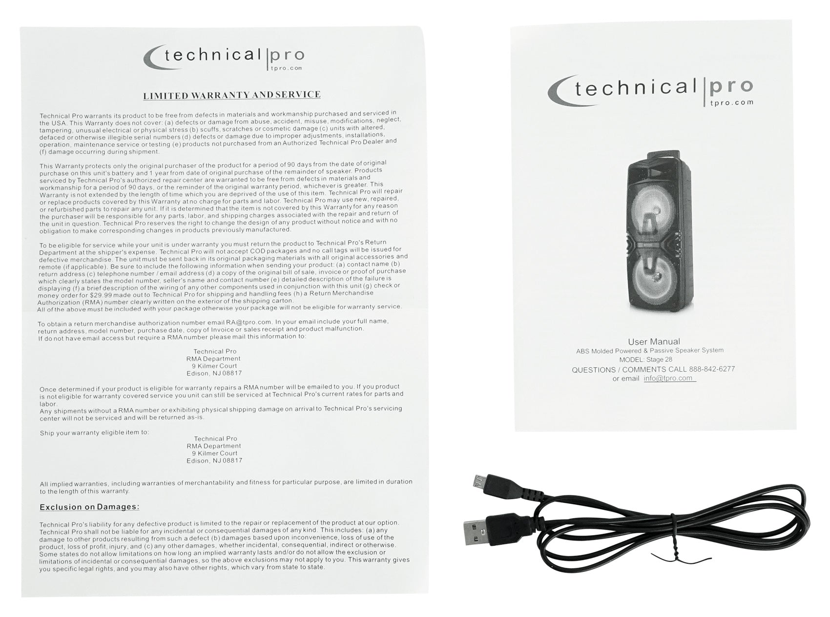 Technical Pro Dual 8" Rechargeable Karaoke Machine System Bundle with Stand & (2) Microphones