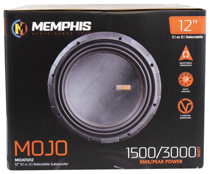 Memphis Audio MOJO 1212 12" 3000w Subwoofer+Amplifier+Vented Sub Box Enclosure