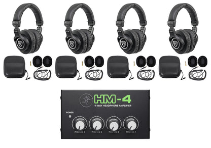 PRO-M50 4-Pack + HM-4 Headphone Amplifier Bundle