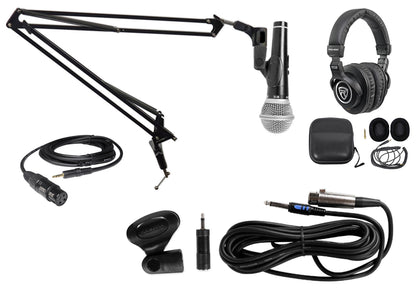 Samson PC Podcasting Podcast Streaming Bundle wMicrophone+Boom Arm+Headphones