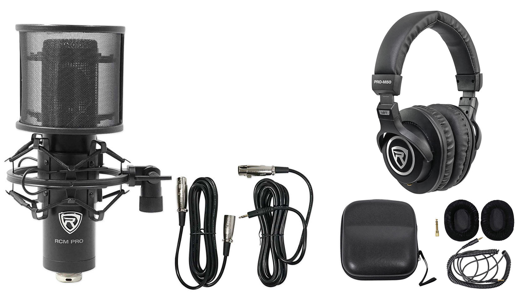 RCM PRO Condenser Mic + PRO-M50 Headphones Bundle Studio Condenser Mic ...