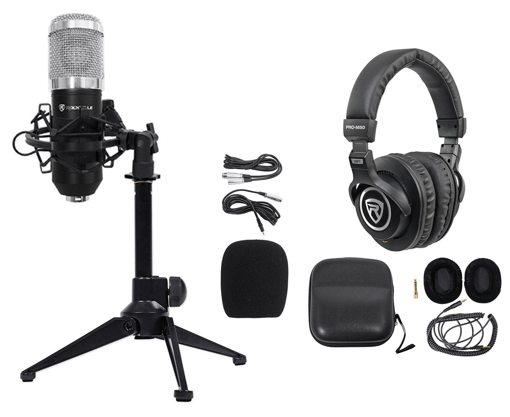 RCM01 Mic + PRO‑M50 Headphones + RDTS Tripod Bundle