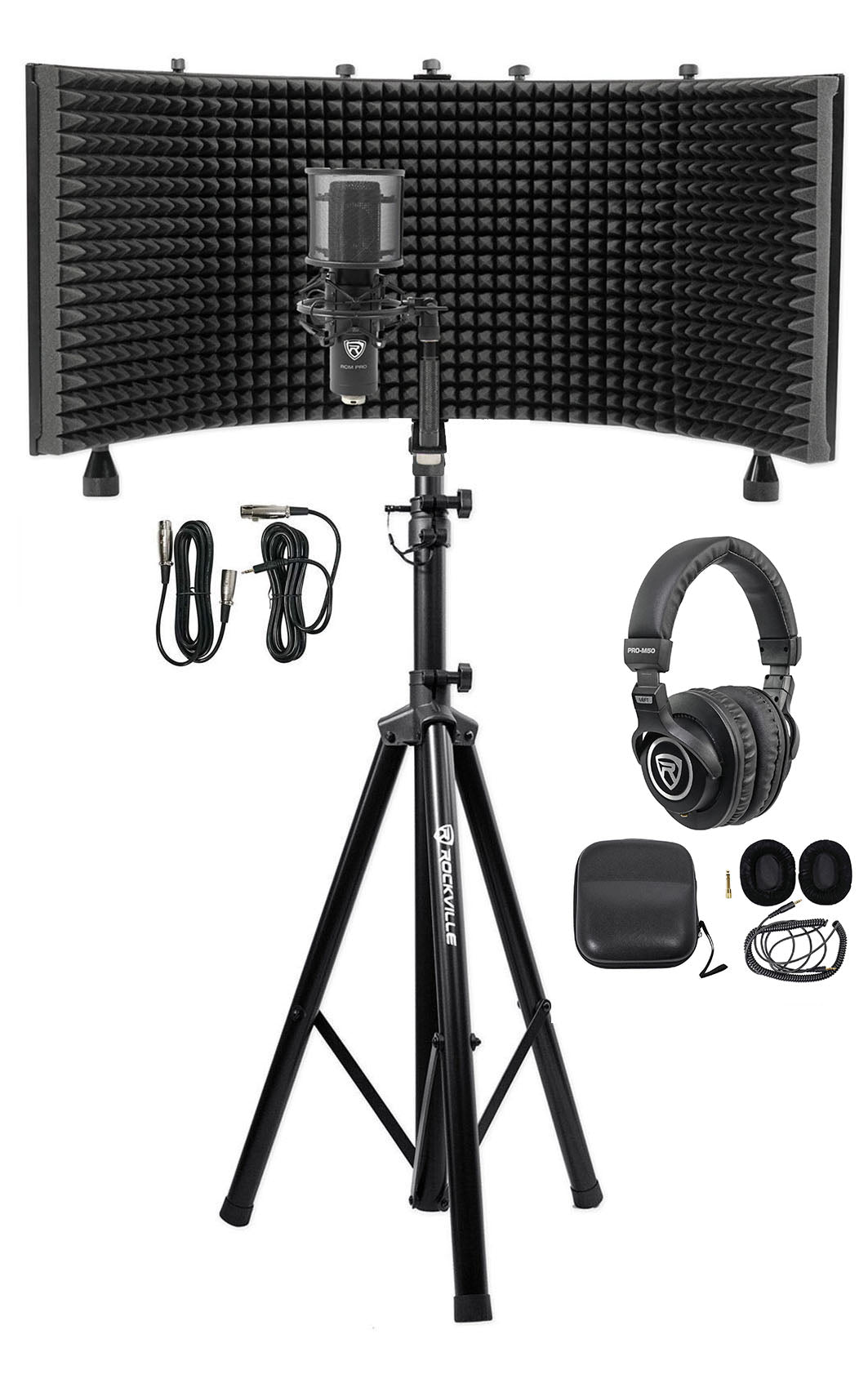 RockShield 3 Isolation Shield + RVES05 Stand + RCM PRO Mic Bundle