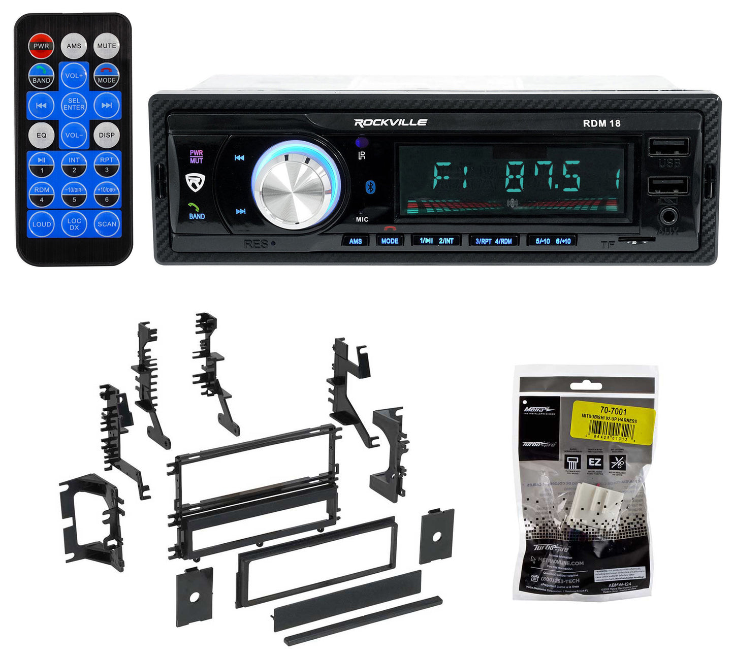 RDM18 Digital Media Receiver + Dodge/Mitsubishi Install Kit Bundle