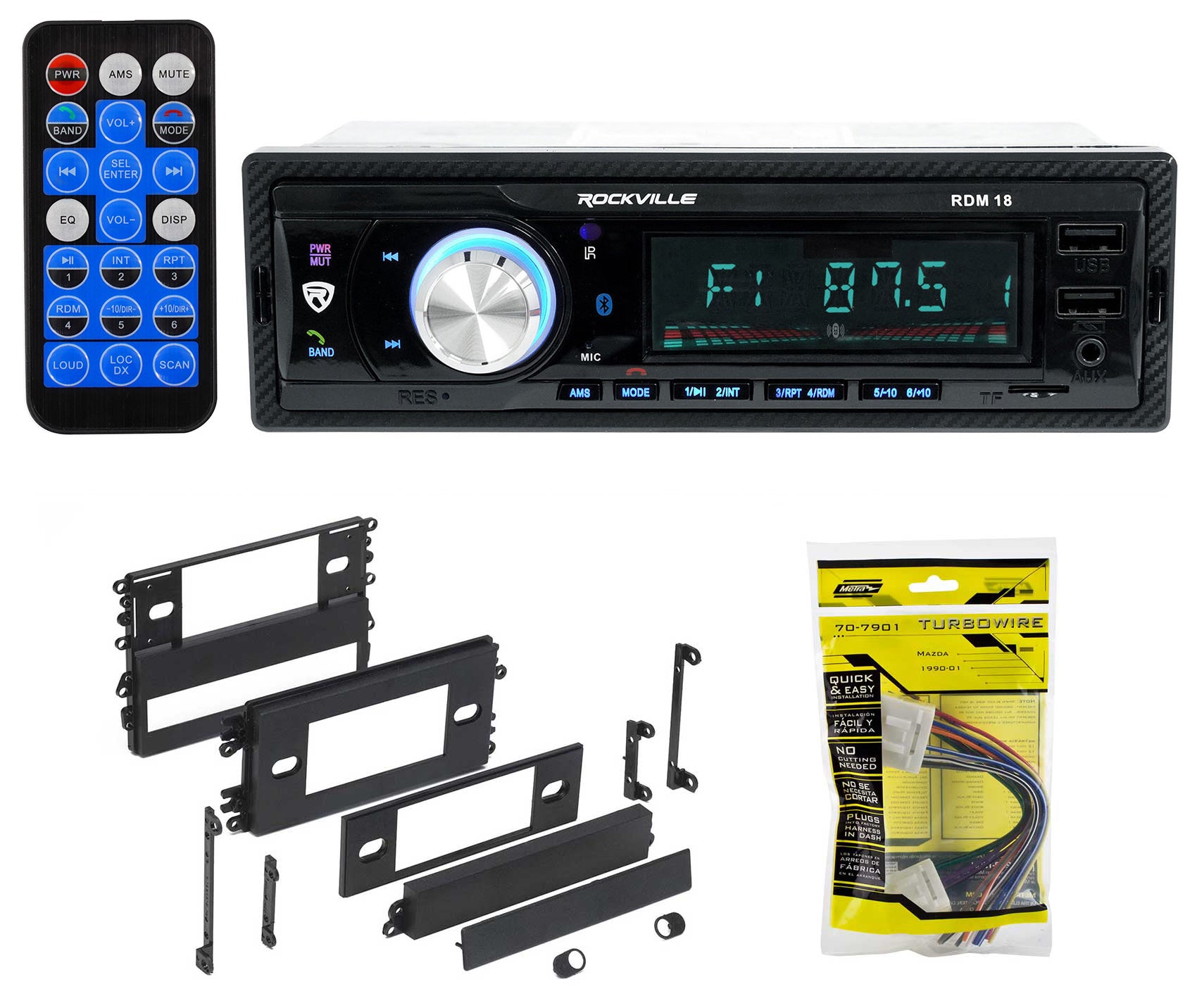 RDM18 Digital Media Receiver + Miata MX-5 Install Kit Bundle