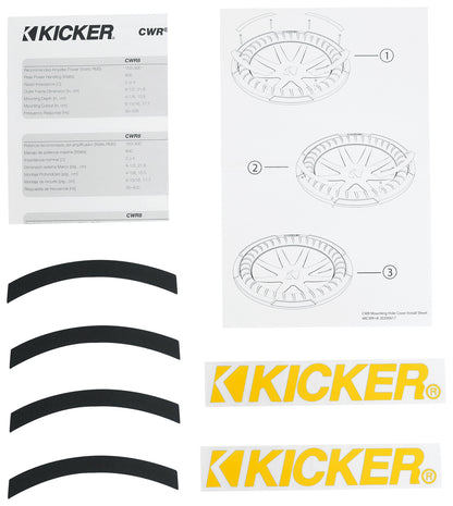 (2) Kicker 48CWR102 COMPR10 10" 1600 Watt Subwoofers+Mono Amplifier+Amp Kit