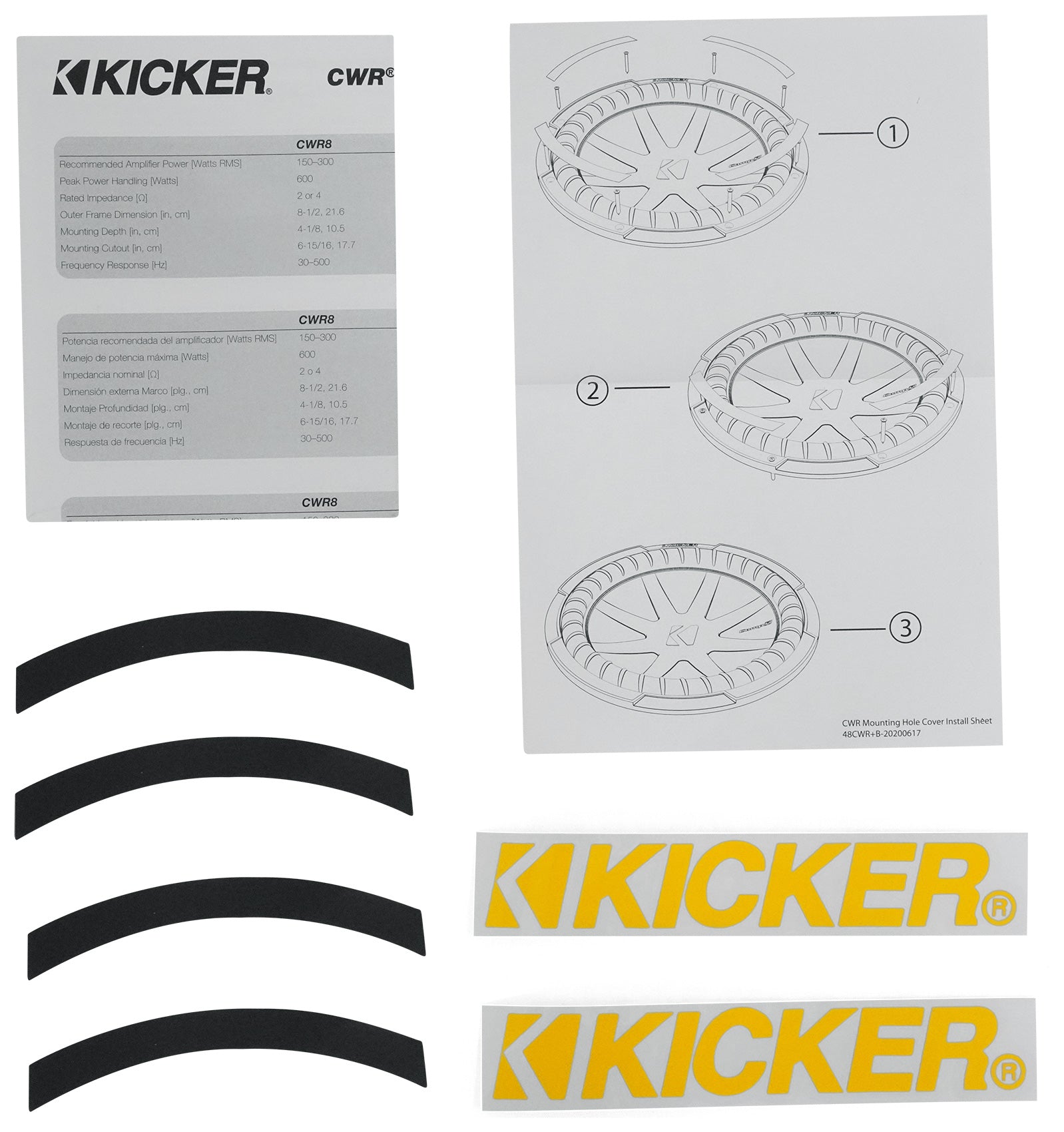 Kicker 48CWR104 COMPR10 10" 800 Watt Car Subwoofer+Sealed Sub Box Enclosure