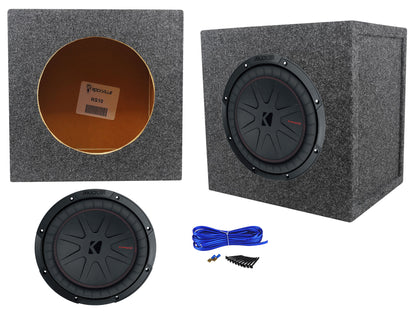 Kicker 48CWR104 COMPR10 10" 800 Watt Car Subwoofer+Sealed Sub Box Enclosure