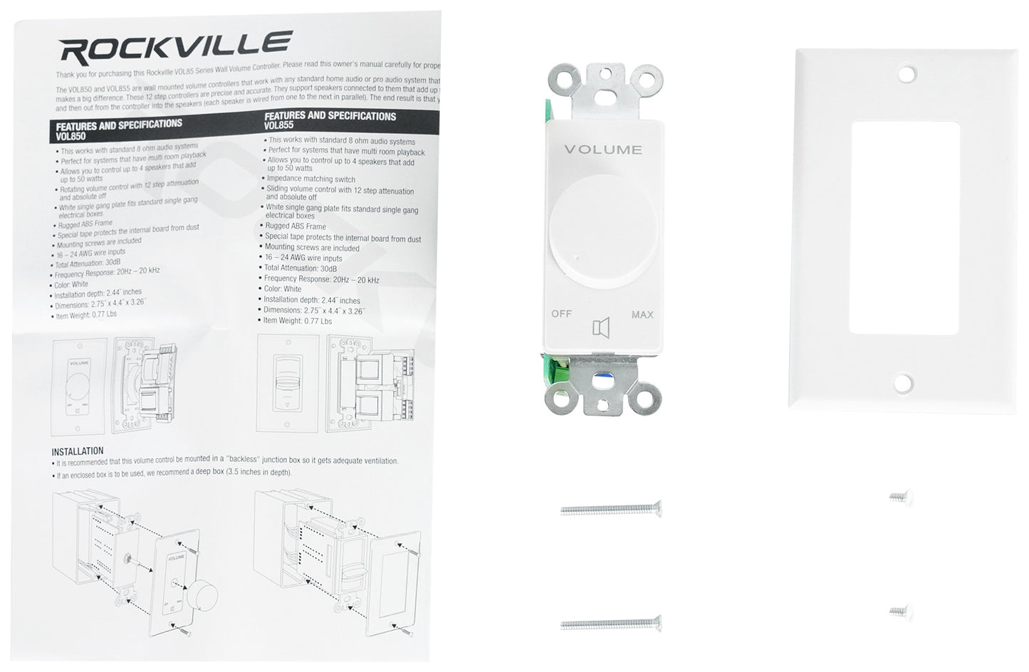 RPA60BT + RockSlim White 4-Pack + VOL850 2-Pack Bundle