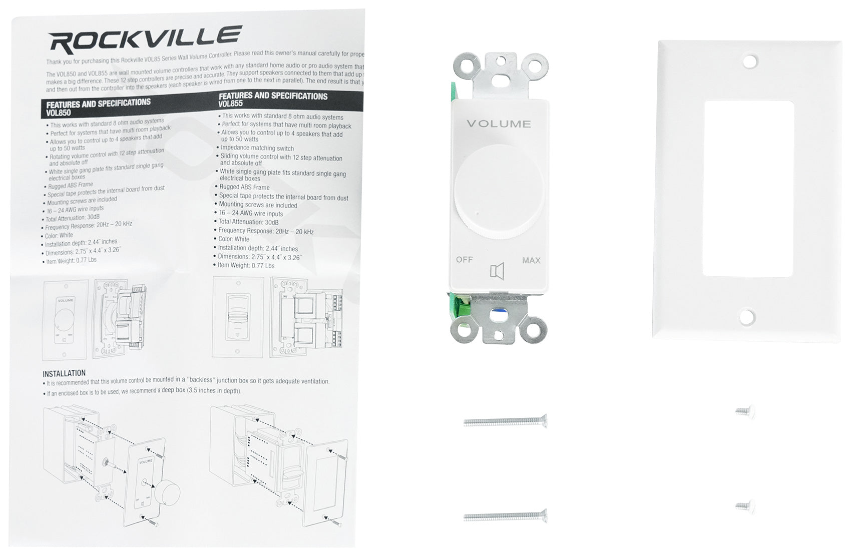 RPA60BT + RockSlim White 4-Pack + VOL850 2-Pack Bundle