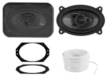 RV46.3A 4x6" Car Speakers 2-Pack + Jeep Wrangler Brackets & 50' Wire Bundle