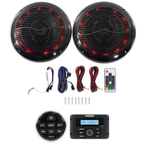 KICKER KMC3 Digital Media Receiver w/Bluetooth+Remote+2) 6.5" Black LED Speakers