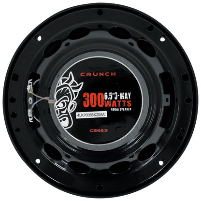 (4) Crunch CS653 6.5" Car Audio 3-Way Speakers 300 Watts Max 6 1/2" Inch