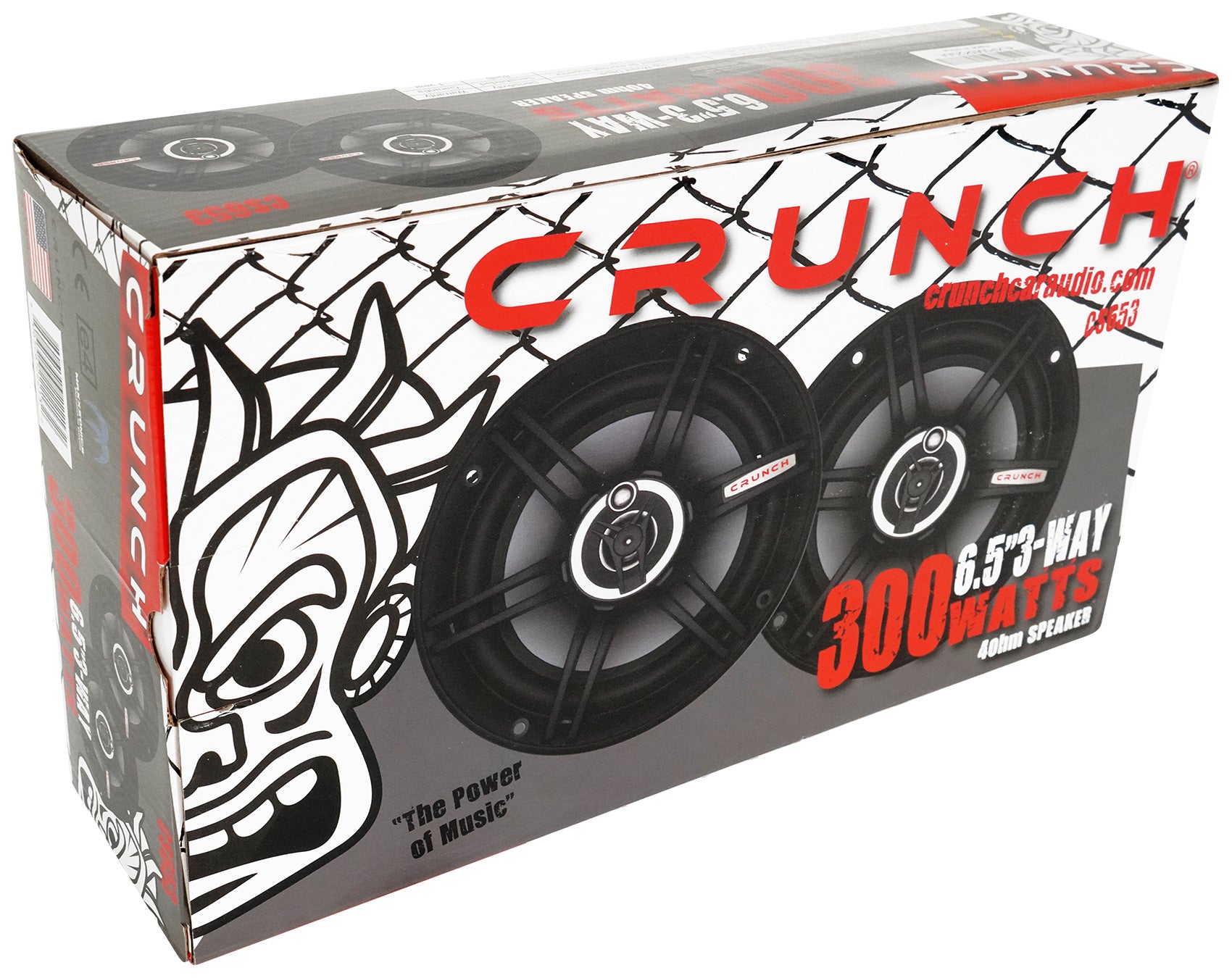 (4) Crunch CS653 6.5" Car Audio 3-Way Speakers 300 Watts Max 6 1/2" Inch