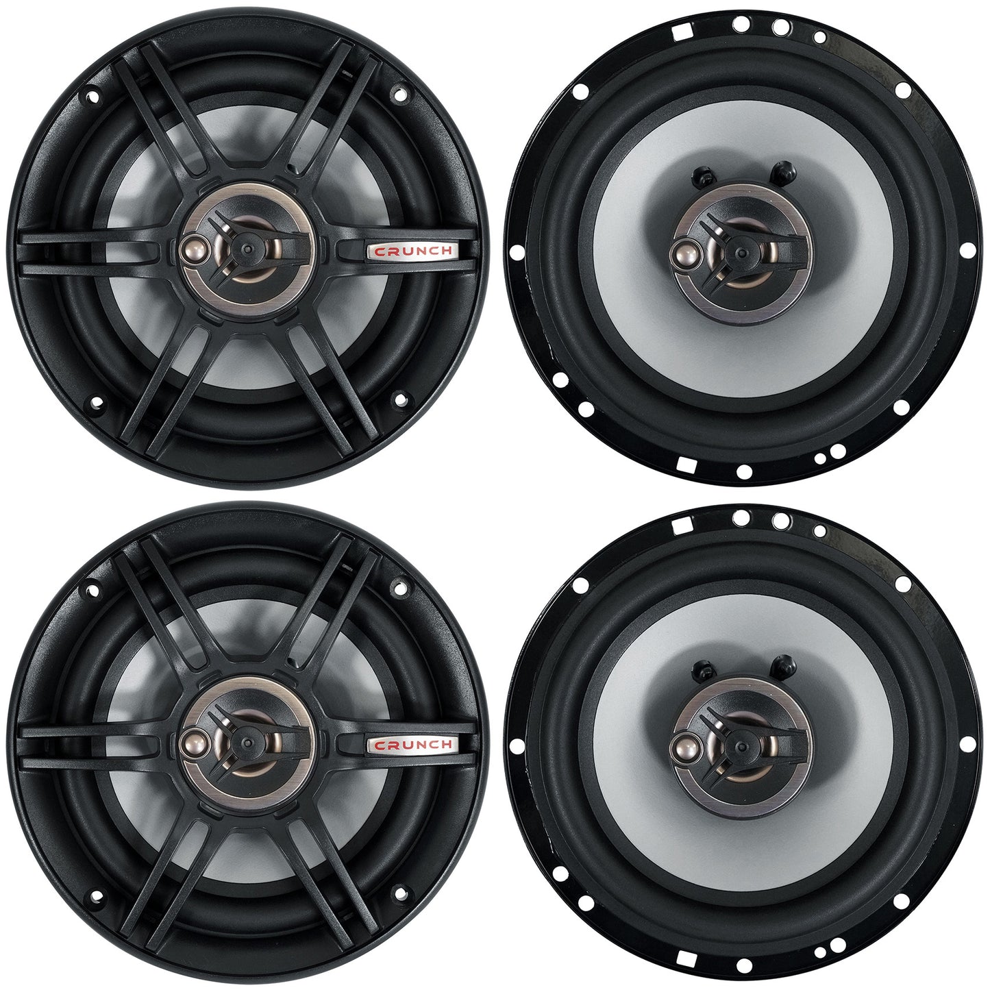 (4) Crunch CS653 6.5" Car Audio 3-Way Speakers 300 Watts Max 6 1/2" Inch