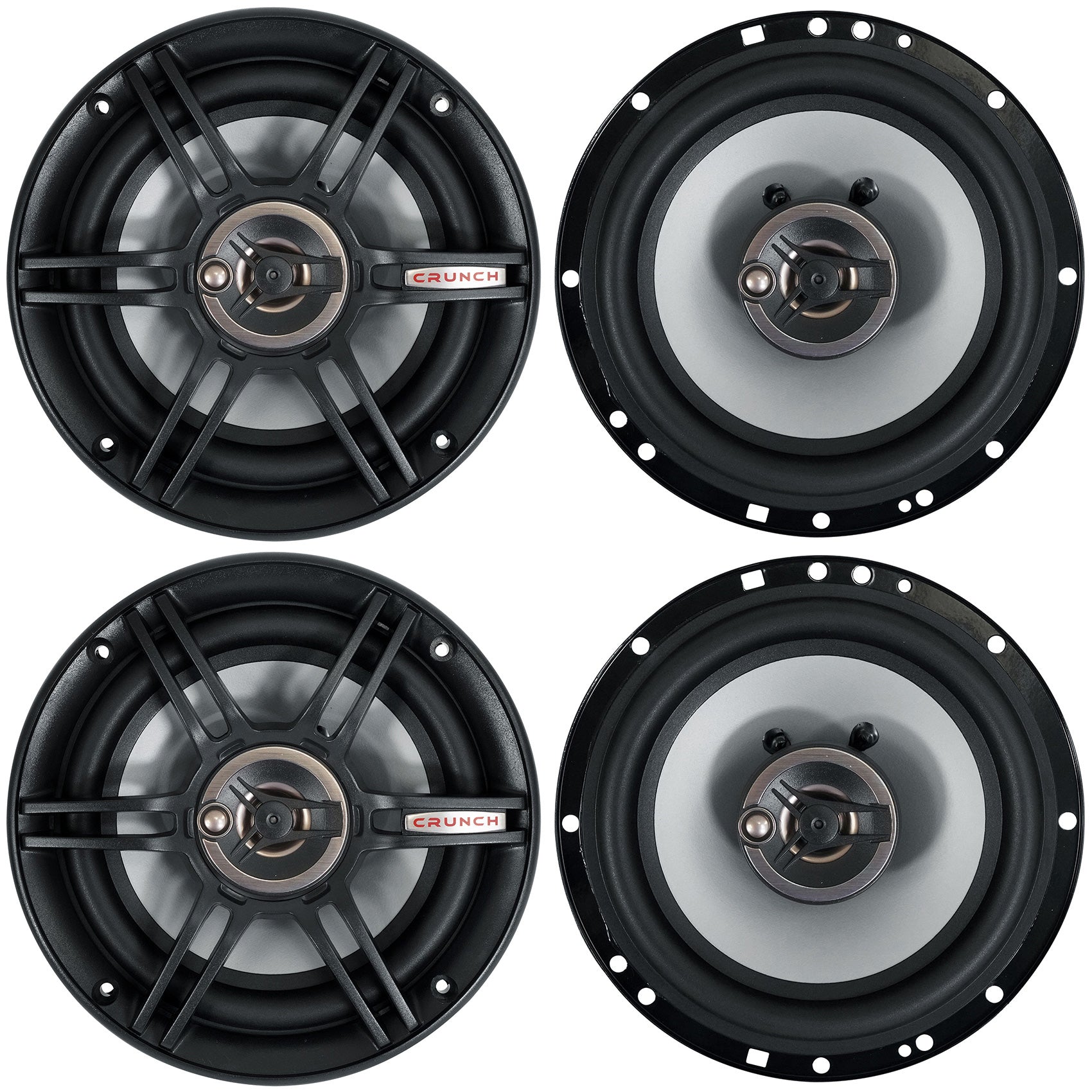 (4) Crunch CS653 6.5" Car Audio 3-Way Speakers 300 Watts Max 6 1/2" Inch