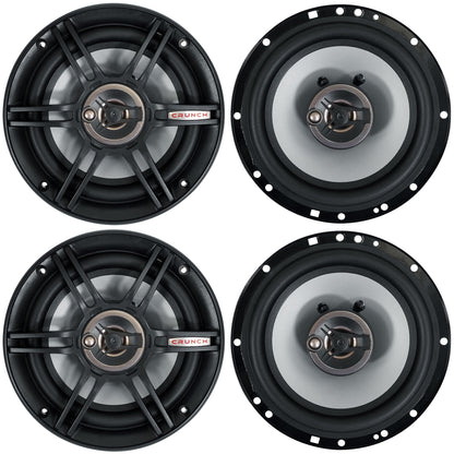 (4) Crunch CS653 6.5" Car Audio 3-Way Speakers 300 Watts Max 6 1/2" Inch