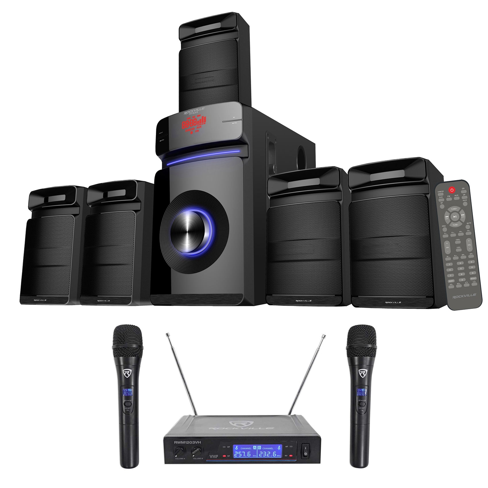 HTS45 5.1 Home Theater Karaoke System with Wireless Microphones