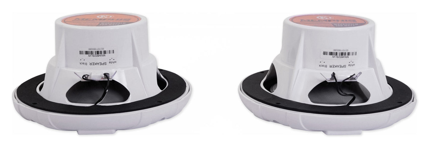 MXA602SLW White 2-Pack + 4-Zone Marine Receiver Bundle