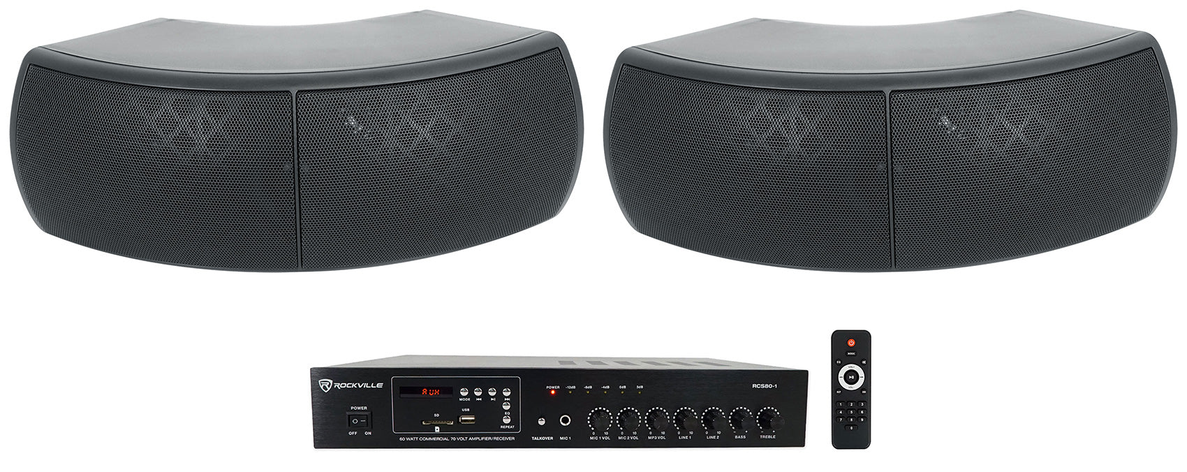 RCS80-1 + WET-D4 Black Speakers Bundle