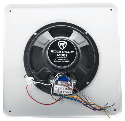 RCS80-1 60W Amp 4-Pack + MS81 8" Metal Ceiling Speakers Bundle