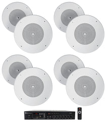 RCS80-1 60W Amp 4-Pack + MC80 8" Metal Ceiling Speakers Bundle