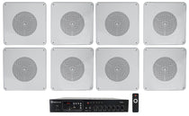 RCS80-1 60W Amp 4-Pack + MS81 8" Metal Ceiling Speakers Bundle