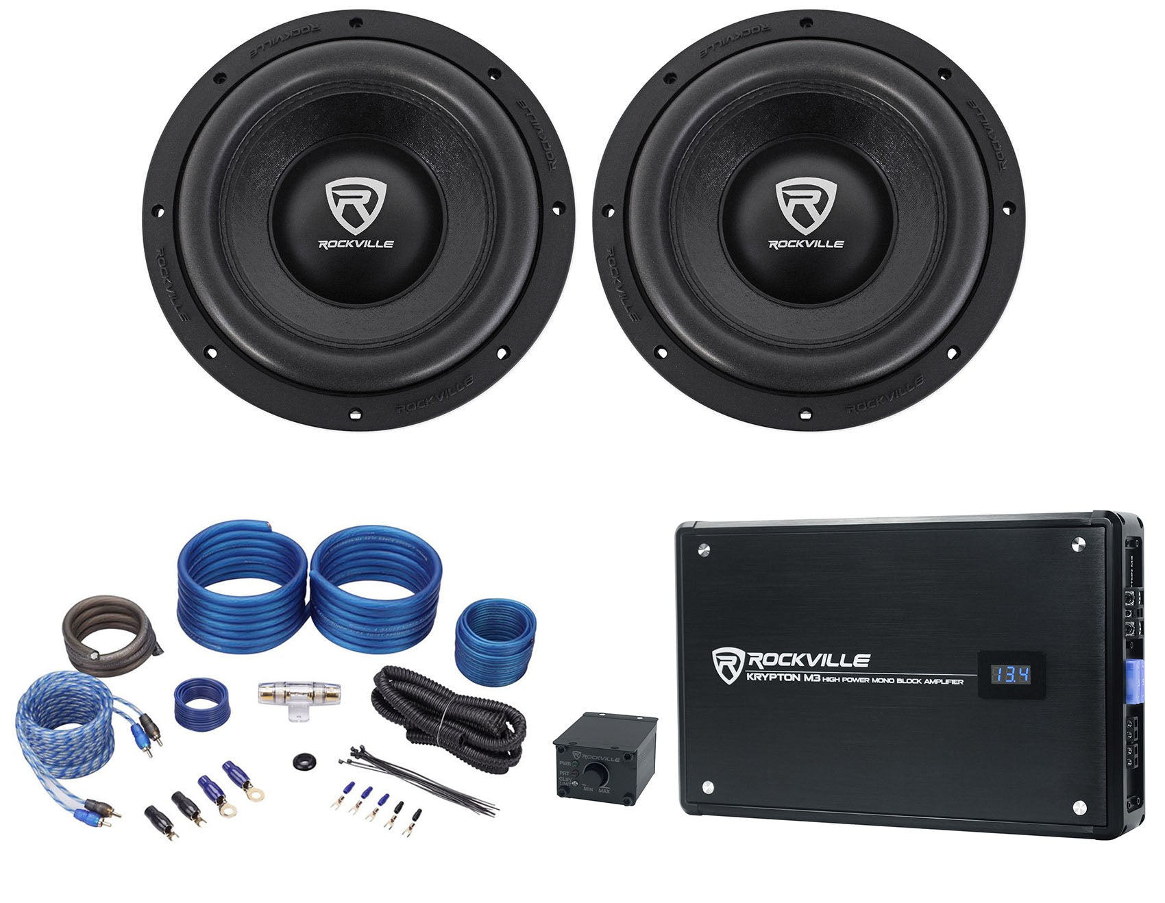 W10K6D4 V2 10" Subwoofers 2-Pack + KRYPTON-M3 Amplifier Bundle