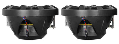 MB Quart MDR2.0 1-Din Marine/Boat Bluetooth Receiver+(4) 8" Black LED Speakers