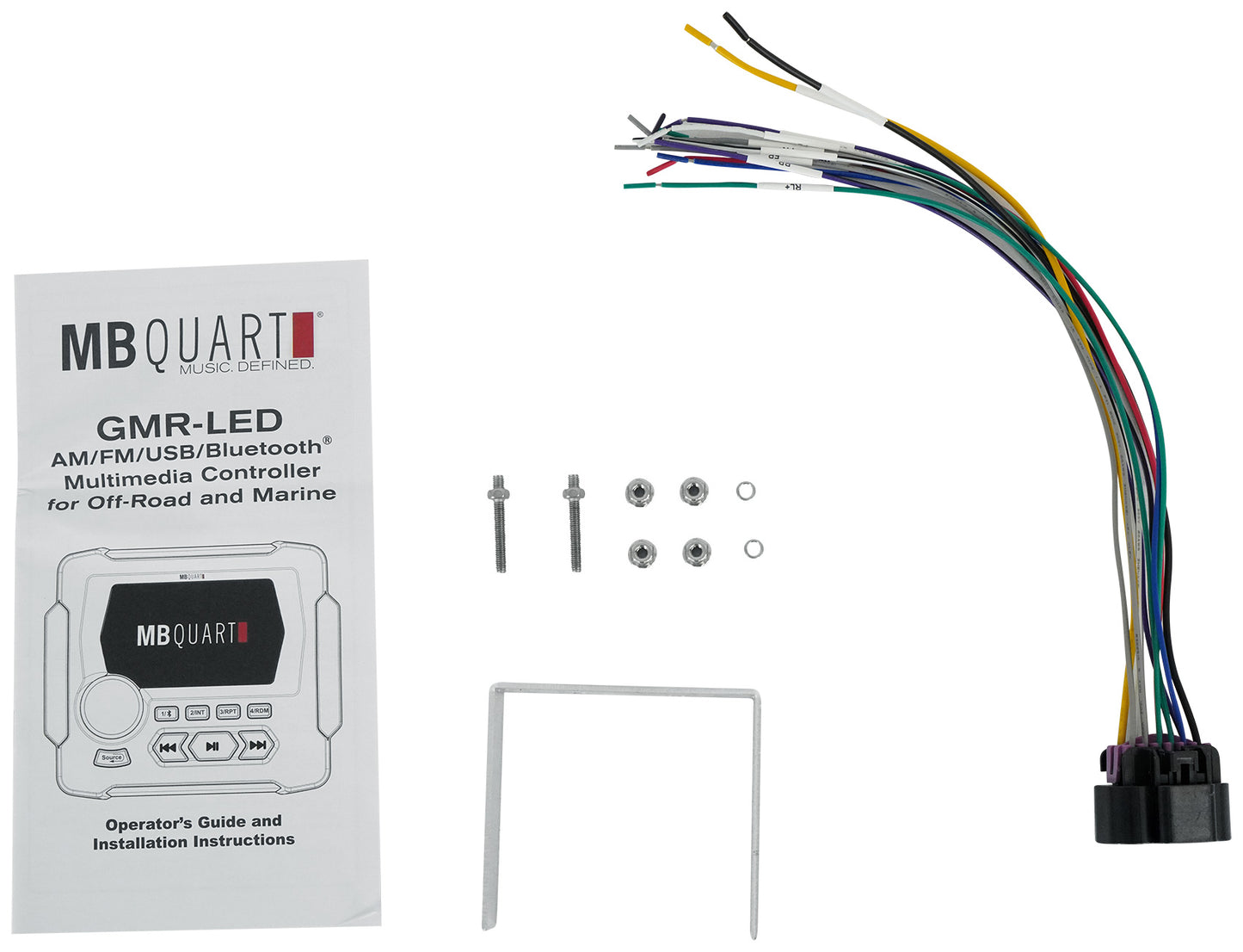 MB Quart GMR-LED Marine/Boat Receiver w/Bluetooth/USB+(4) 6.5" LED Speakers