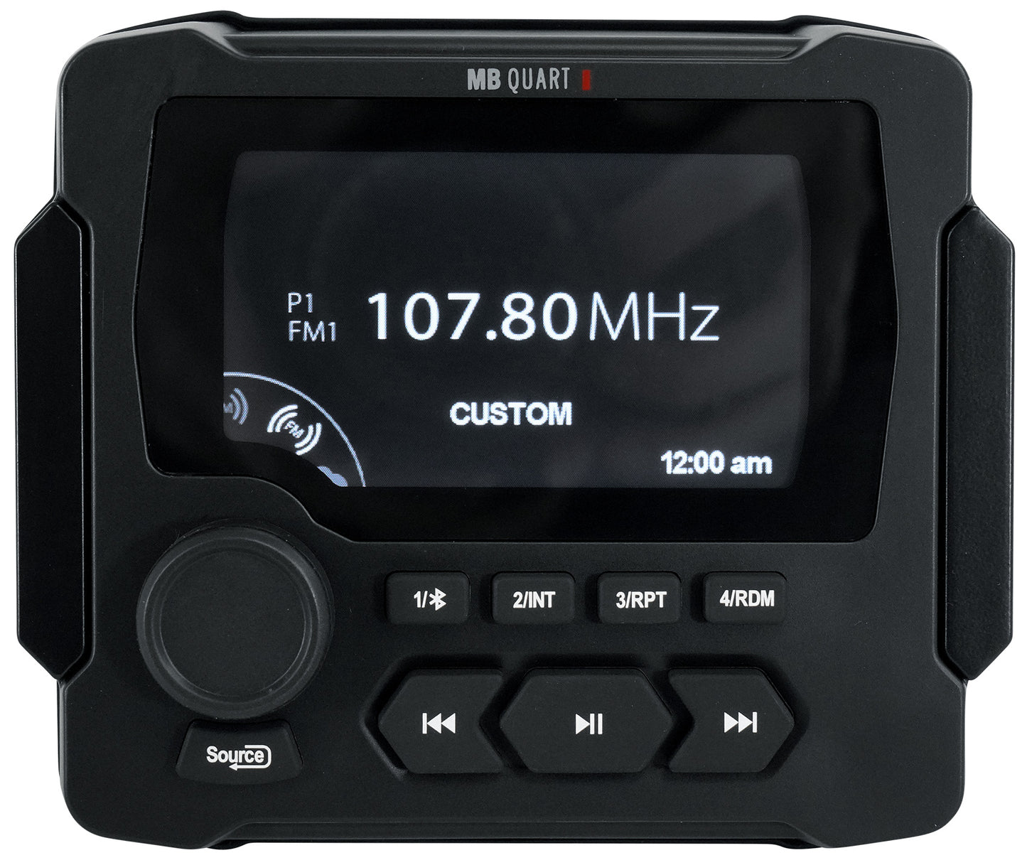 MB Quart GMR-LED Marine/Boat Receiver w/Bluetooth/USB+(4) 8" Black LED Speakers