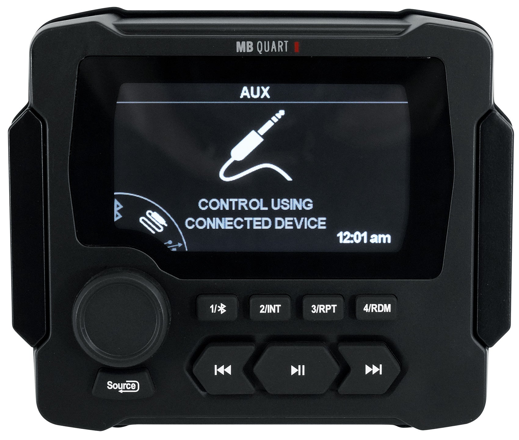 MB Quart GMR-LED Marine/Boat Receiver w/Bluetooth/USB+(4) 8" Black LED Speakers