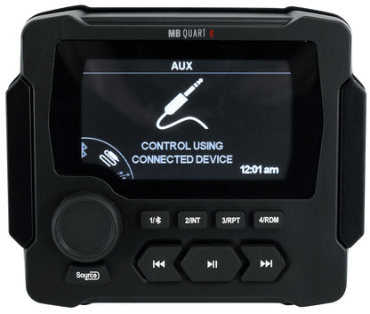 MB Quart GMR-LED Marine/Boat Receiver w/Bluetooth/USB+(4) 8" Black LED Speakers